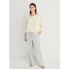 Mango Dam Underkläder Mango Blårandiga Pyjamasbyxor I Bäckebölja Med Vida Ben