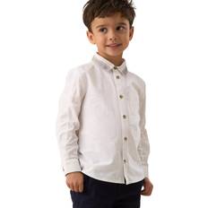 Orange Shirts Angel & Rocket Kids' Chase Cotton Textured Block Shirt White