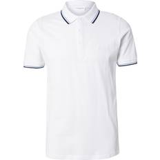 Lindbergh Polotrøjer Lindbergh Contrast Piping Poloshirt - White Wave