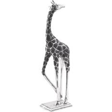 Libra Giraffe Sculpture Head Back H39.5cm Silver Figurine
