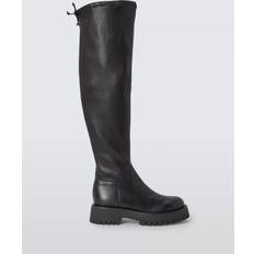 John Lewis Tabitha Over The Knee Stretch Casual Boots Pollock - Nero