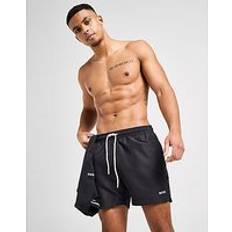 Black Swimming Trunks BOSS Repeat Tape Swim Shorts - Black