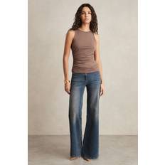 Reiss Veste Reiss Mink Madelynne Ruched-Side Jersey Top