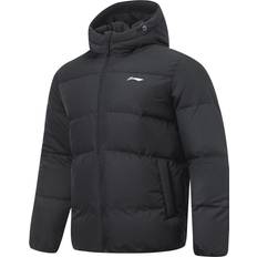 Li Ning Logo Waterproof Down Jacket - Black