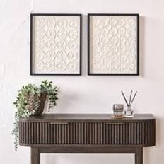 Pacific Lifestyle Set of 2 Circle Pattern Black Canvases Framed Art