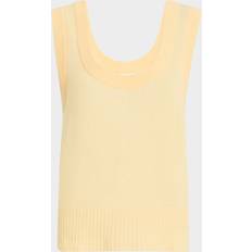 Cashmere Tank Tops Naadam Scoop-Neck Featherweight Cashmere Tank - Pale Yellow