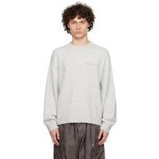 Represent L Jumpers Represent Mens Oversized Fit Marled Knit Jumper - Ice Grey Marl