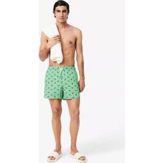 Lacoste Men Swimwear Lacoste Crocodile Print Swim Trunks - Green