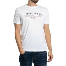 Men - Red Clothing Tommy Hilfiger Center Stack Logo T-shirt - White