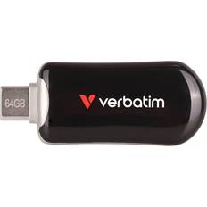 Minneskort & USB-minnen Verbatim 64GB Plectra Black USB-C Flash Drive