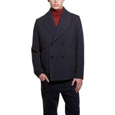 SISLEY Wool Blend Pea Coat - Grey