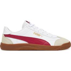 Puma Club 5V5 Leather Suede Blend Trainers - White/Red