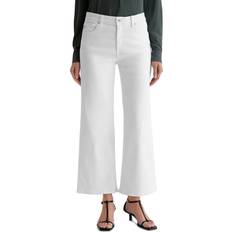 AG Mid Rise Wide Leg Cropped Jeans - White