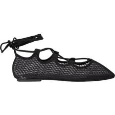 Fabric Ballerinas Kurt Geiger Nina Tie Up Mesh Ballerina Pumps - Black