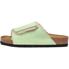 Birkenstock Green Slides Birkenstock x Stussy Solana Shearling Slide - Washed Green