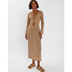 Guld Saronger & Coverups Accessorize Maxikjole Med Hæklede Detaljer - Guldfarvet/Cremefarvet