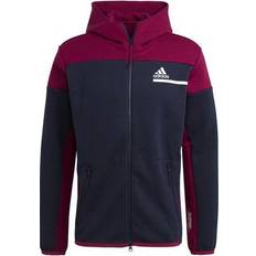 adidas Zne Fz Colorblock Sports Loose Hooded Jacket - Blue