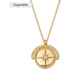 Gold Celstial Spinner Locket Necklace