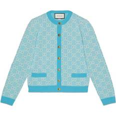 Gucci Cardigans Gucci SS20 Wool-Blend Bead Cotton Cardigan - Blue