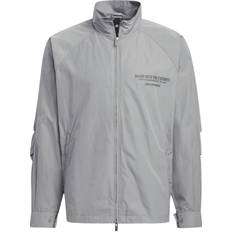 adidas Men's Woven Jacket Alphabet Printing Sports Zipper Stand - Gray