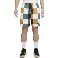 Jordan Men's Air Plaid Splicing Logo Printing Straight Shorts