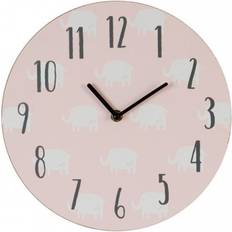 Les Trésors de Lily Wooden Children's Clock Elephant 30 cm Rose