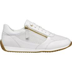 Geox Men Trainers Geox Calithe Leather Low Cut Zip Trainers - White