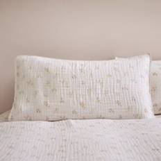Dunelm Muslin Spring Pillow Case White, Natural (76x48cm)