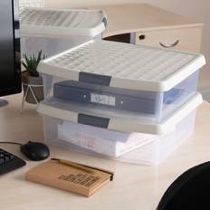 Grey Storage Boxes Wham Clip Pack of 4 Square Boxes With Lids Storage Box