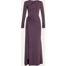 Victoria Beckham Long Sleeve Cutout Tie Front Gown - FIG
