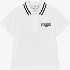 Short Sleeves Polo Shirts Fendi Boys Cotton Polo Shirt - White