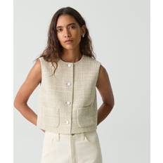 Theory Outerwear Theory Tweed Pocket Vest - Taupe Multi