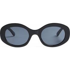 NA-KD Oval Frame Sunglasses - Solbriller - Sort