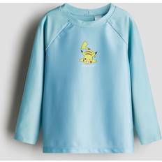 Boys UV Shirts Children's Clothing H&M Boys UPF 50 Printed Swim Top - Turquoise
