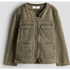 H&M Girls Jackets H&M Girls Utility Twill Shacket - Grey