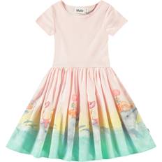 134/140 Kjoler Molo Cissa Short-Sleeved Dress Wave Jumping - Rosa