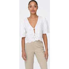 Only JdyAlice S/S Tie Top - Hvid