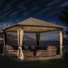 Brast Pavillon Aluminium Infinity 3x4m oder 4x4m Beige LEDs