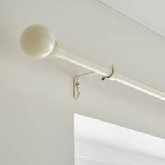 Curtain Accessories Dunelm Globe Extendable Metal Eyelet Curtain Pole - White
