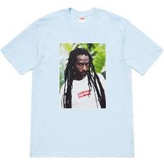 Supreme Clothing Supreme SS19 Buju Banton Tee Reggae Character Printing Short Sleeve - Light Blue