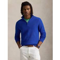Polo Ralph Lauren Half Zip Mesh Cotton Jumper - Bleu