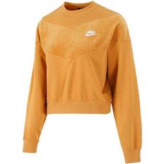 Nike Orange Jumpers Nike Sportswear Hrtg Crew Velour Plus Fleece Round-neck Swea - Orange