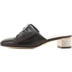 Gucci Women Heels & Pumps Gucci Crystal Buckle Low Heels Shoes - Black