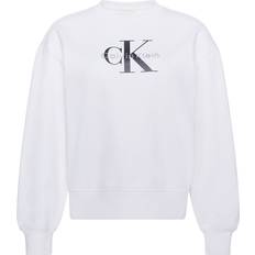 Calvin Klein Svarta Tröjor Calvin Klein Monogram Logo Relaxed Sweatshirt - White
