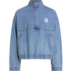 Calvin Klein Relaxed Denim Half Zip Jacket - Denim