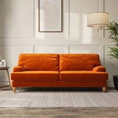 Furniture Dunelm Darwin 4 Seater House Velvet Ginger Sofa