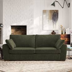 Furniture Dunelm Madison Large 3 Seater Tonal Plush Chenille Rich Green Sofa
