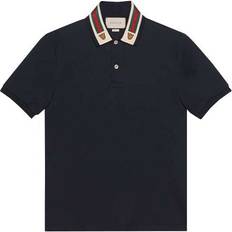 Gucci Stripe Short Sleeve Polo - Navy Blue