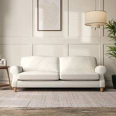 Furniture Dunelm Ashford 4 Seater Chunky Tonal Weave Ivory Sofa