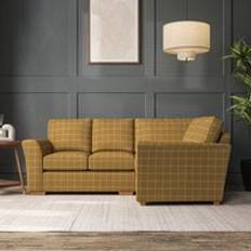 Furniture Dunelm Lena Small Corner Check Ochre Sofa